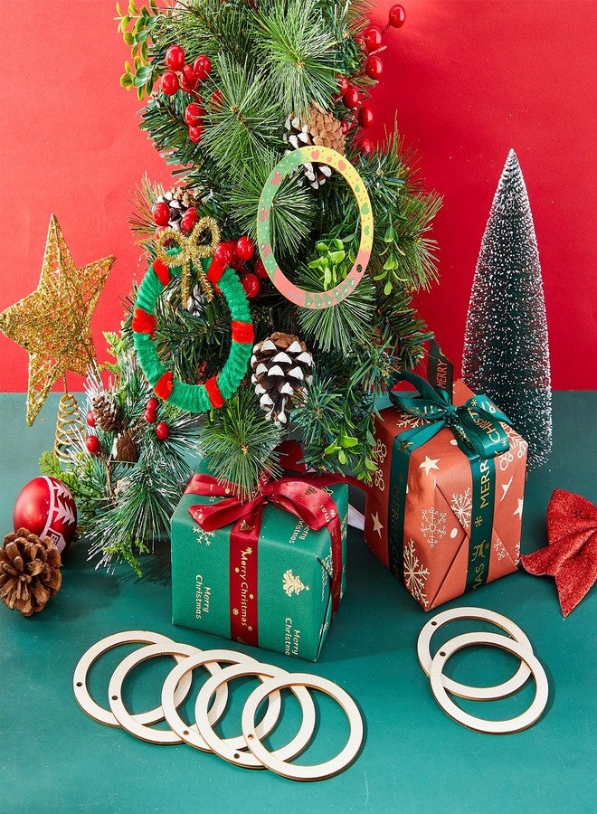 DoubleFill Christmas Crafts for Kids -Create Your Own Wooden Christmas Wreath Ornaments DIY Winter Arts and Craft Kit Activity Project Unfinished Wood Xmas Party Crafts Decorations - Image 3